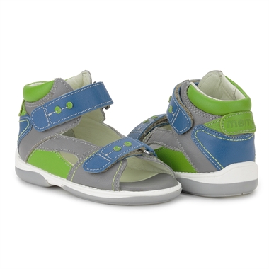 Picture of Memo Monaco 3BC Gray Blue Green Toddler Boy Orthopedic Velcro Sandal