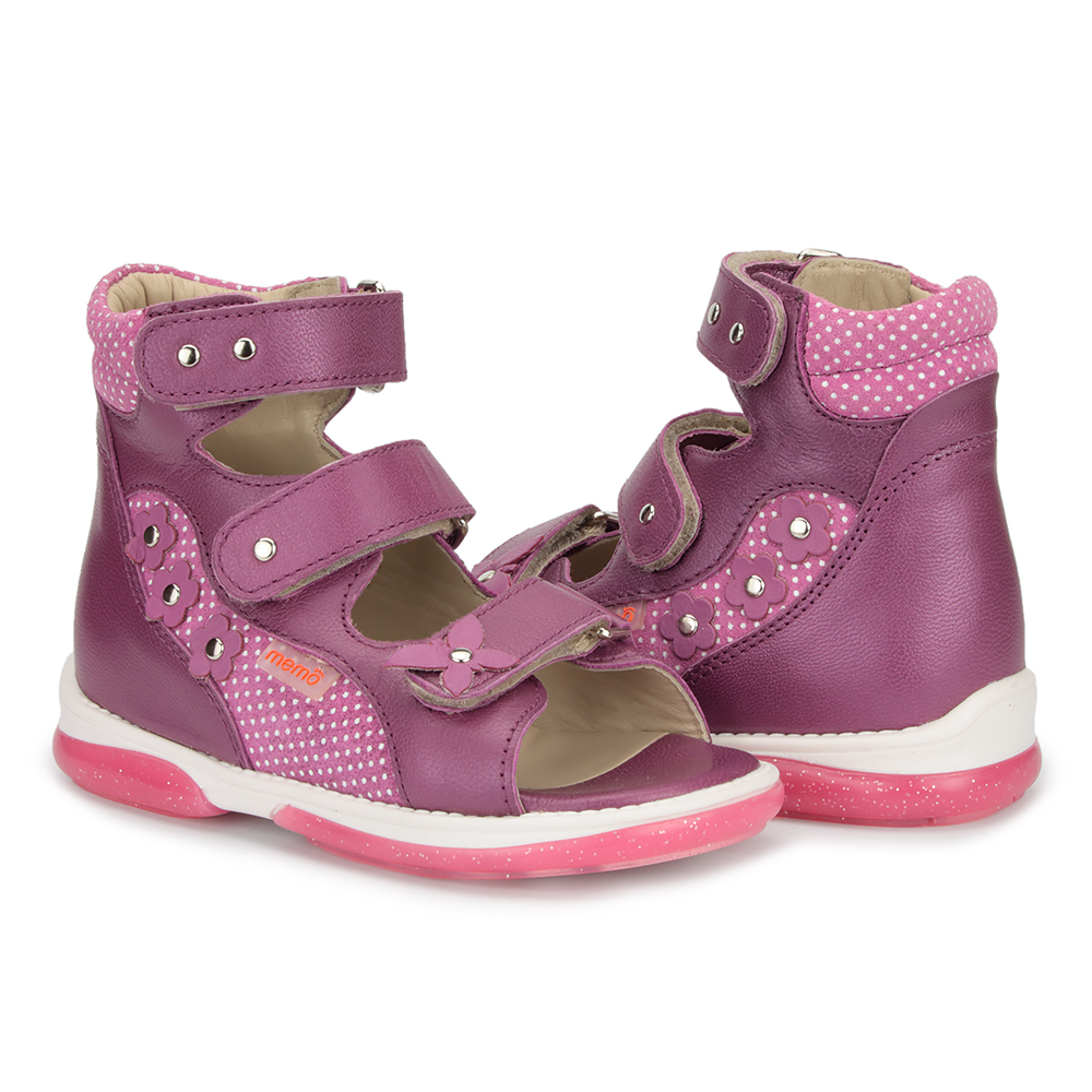 Memo Shoes. AGNES 3JE Dark Pink Sandals 